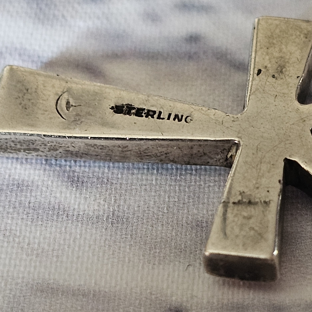 Sterling Silver 925 Multistone Ankh Pendant - Picture 4 of 6